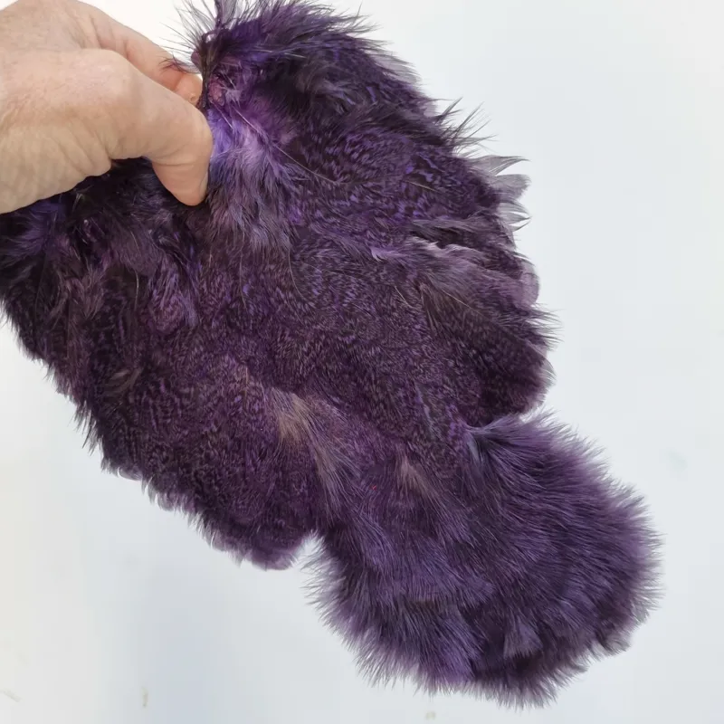 Whiting Coq de Leon Hen Soft Hackle with Chickabou in Speckled Purple-4